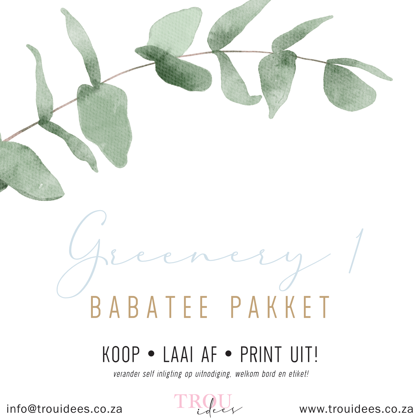 Greenery 1 (Boy) Baby Shower Stationery